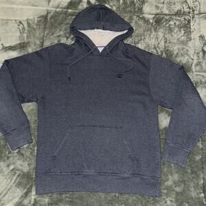 Champion Hoodie Men's Large Gray Cotton Fleece Drawstring Long Sleeve Pullover